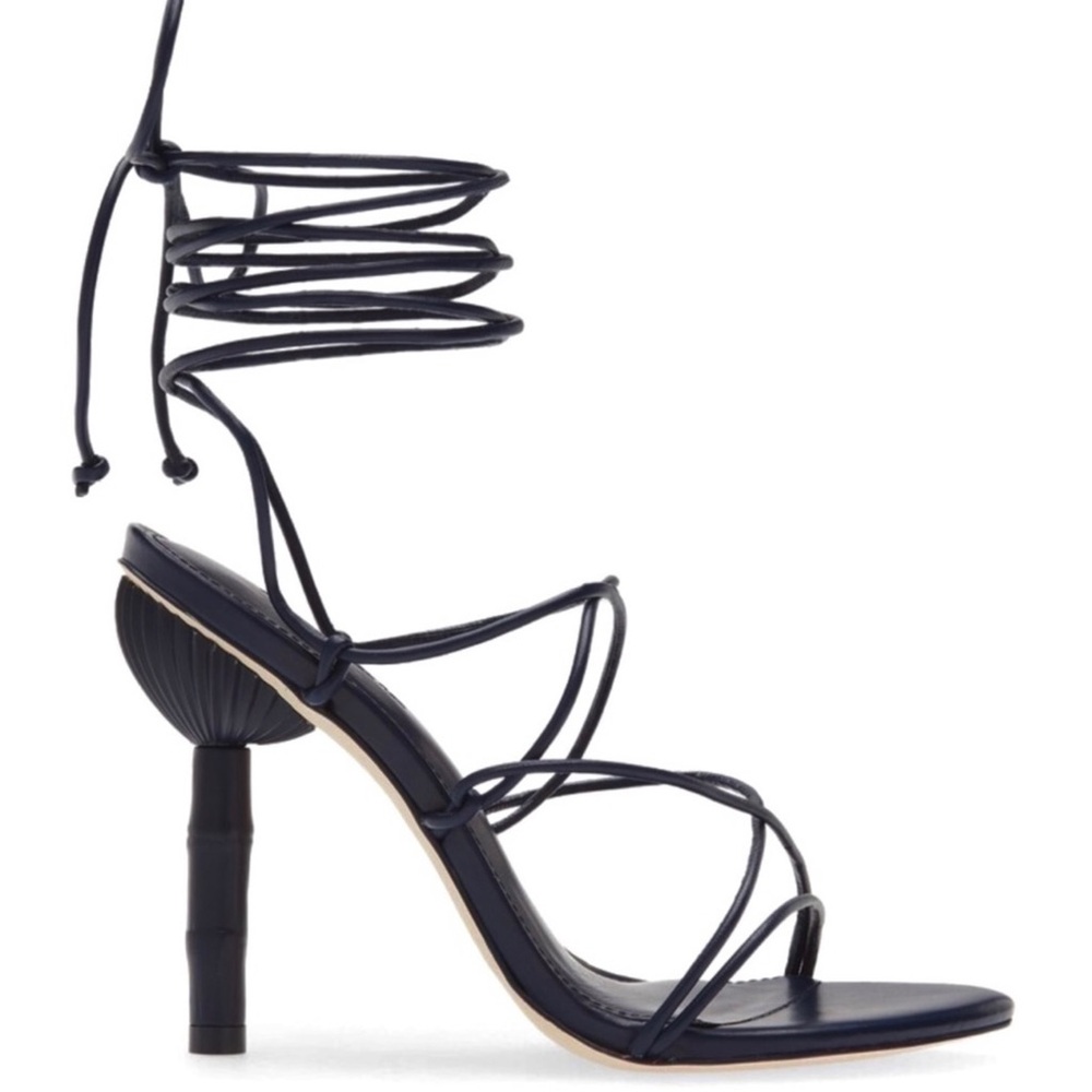 NEW CULT GAIA NAVY LEATHER STRAPPY SANDALS - Picture 3 of 14